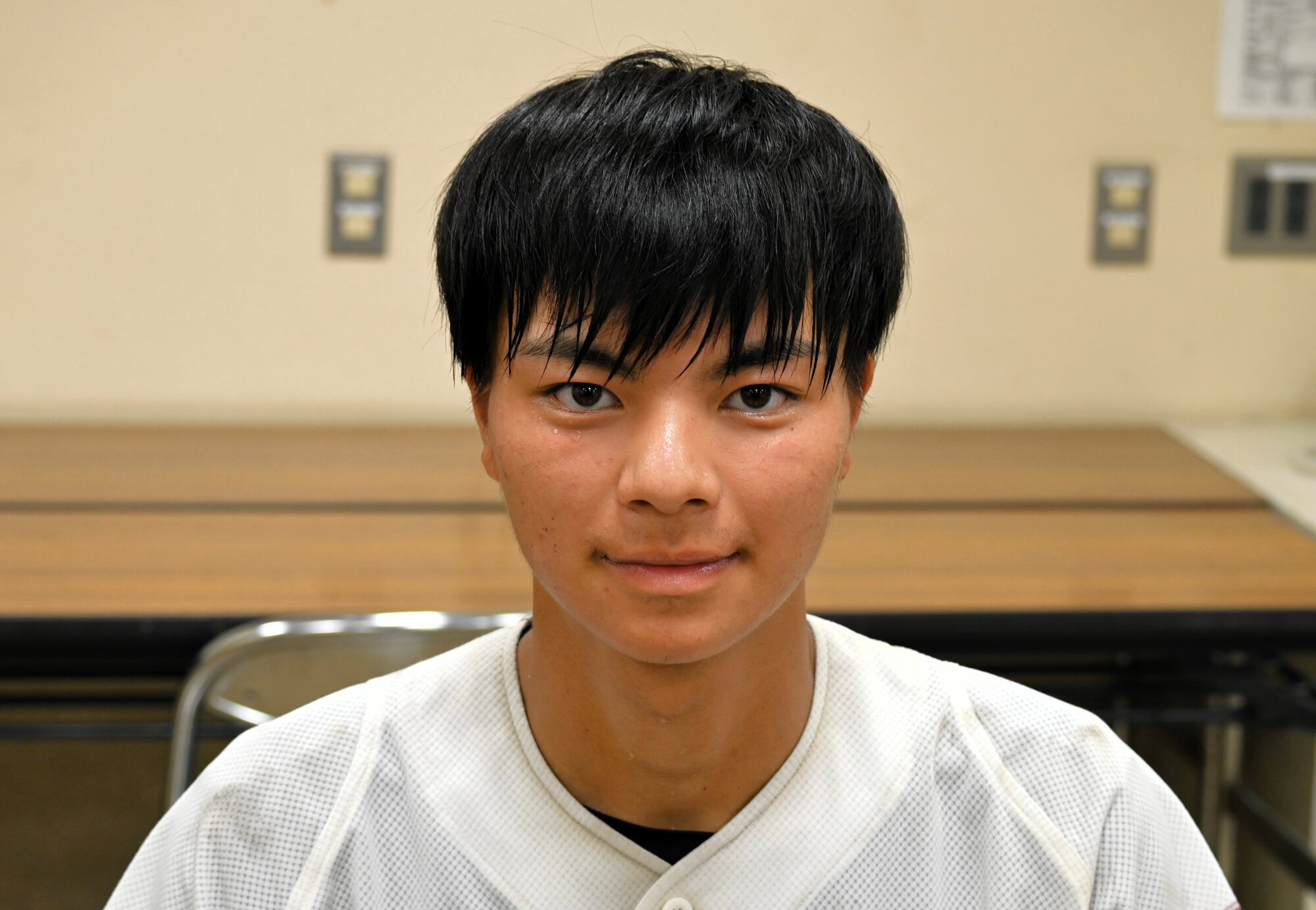 倉敷天城の岡本遥介選手=2025年7月13日午後0時3分、マスカット、上山崎雅泰撮影