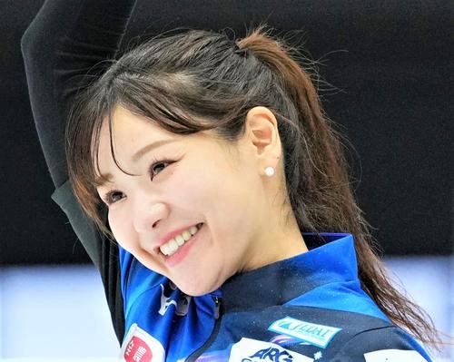 カーリング女子の吉田知那美(2025年2月)