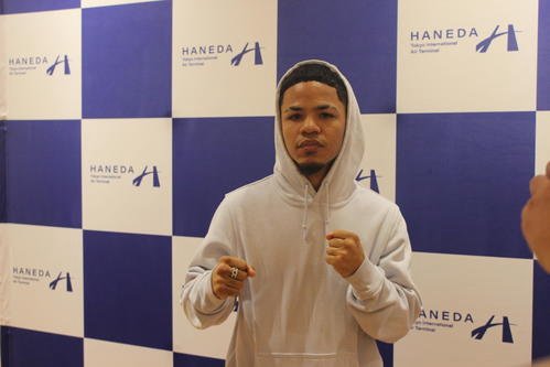 30日に横浜BUNTAIで高見亨介(帝拳)の挑戦を受けるために来日したWBA世界ライトフライ級王者のエリック･ロサ(撮影･首藤正徳)