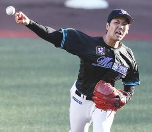 ロッテ対オリックス　ロッテ先発の石川柊(撮影･野上伸悟)