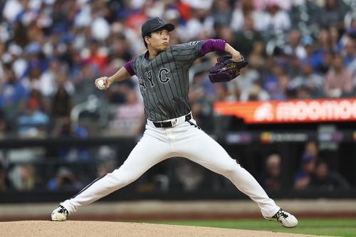 力投するメッツ千賀滉大(AP)