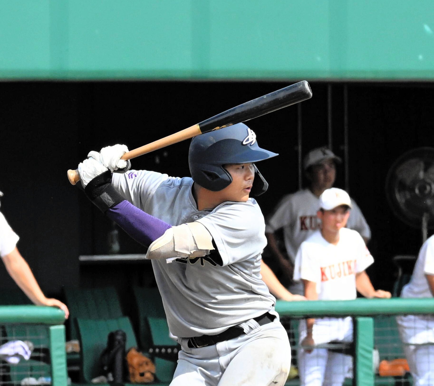 花巻東の古城大翔選手=2025年7月22日、きたぎんボールパーク、長野剛撮影