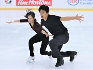 拠点のカナダ･オークビルで練習に励む三浦(左)木原組(撮影･藤塚大輔)