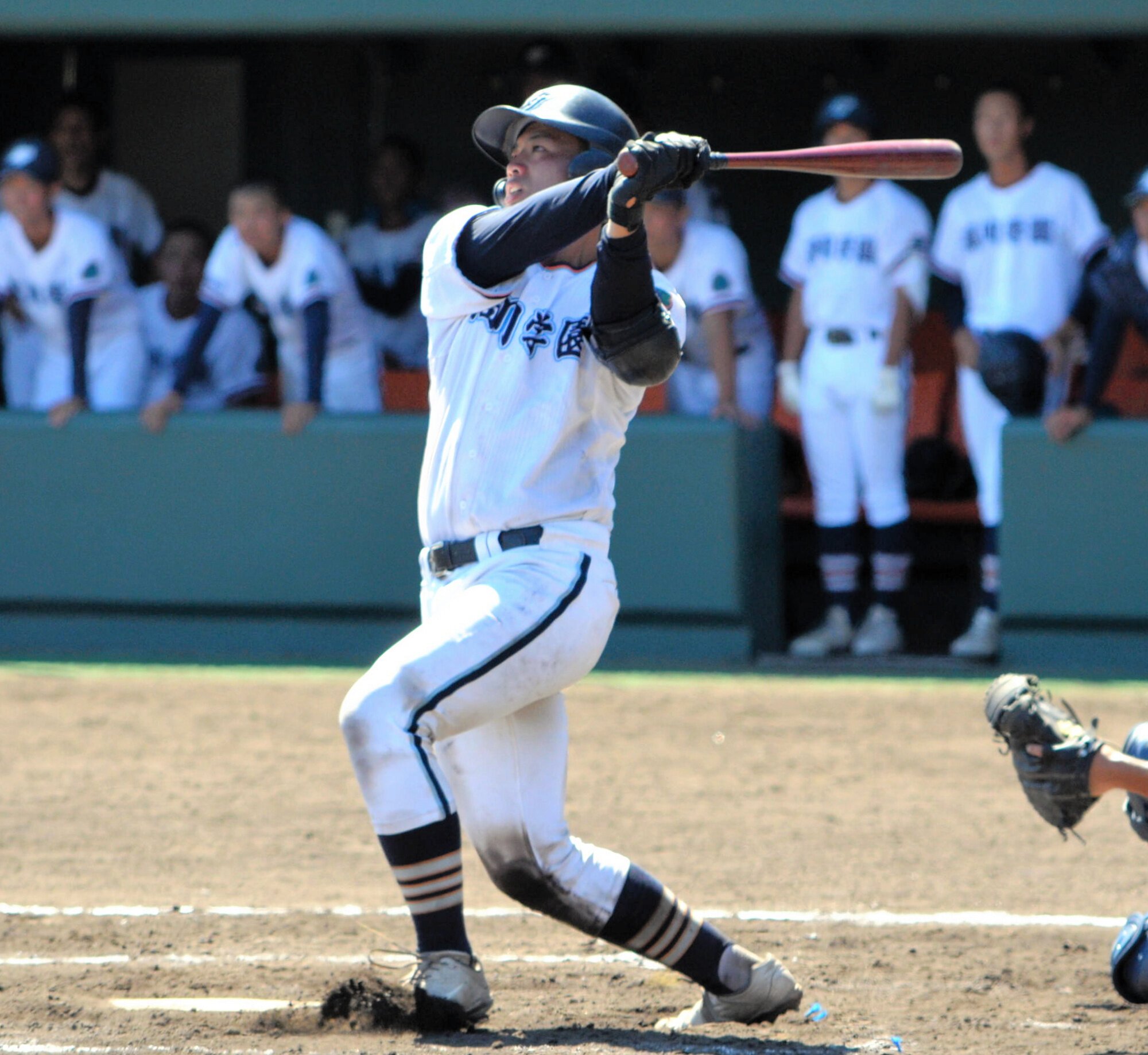 高川学園の遠矢文太選手=2025年7月22日午後2時51分、山口マツダ西京、三沢敦撮影