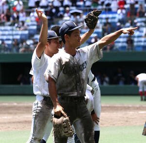 岡山学芸館対おかやま山陽　高い出塁率で好機を演出し続けた岡山学芸館･阿慶田(撮影･一樹)