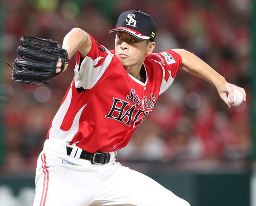 ソフトバンク対オリックス　先発の大関(撮影･梅根麻紀)
