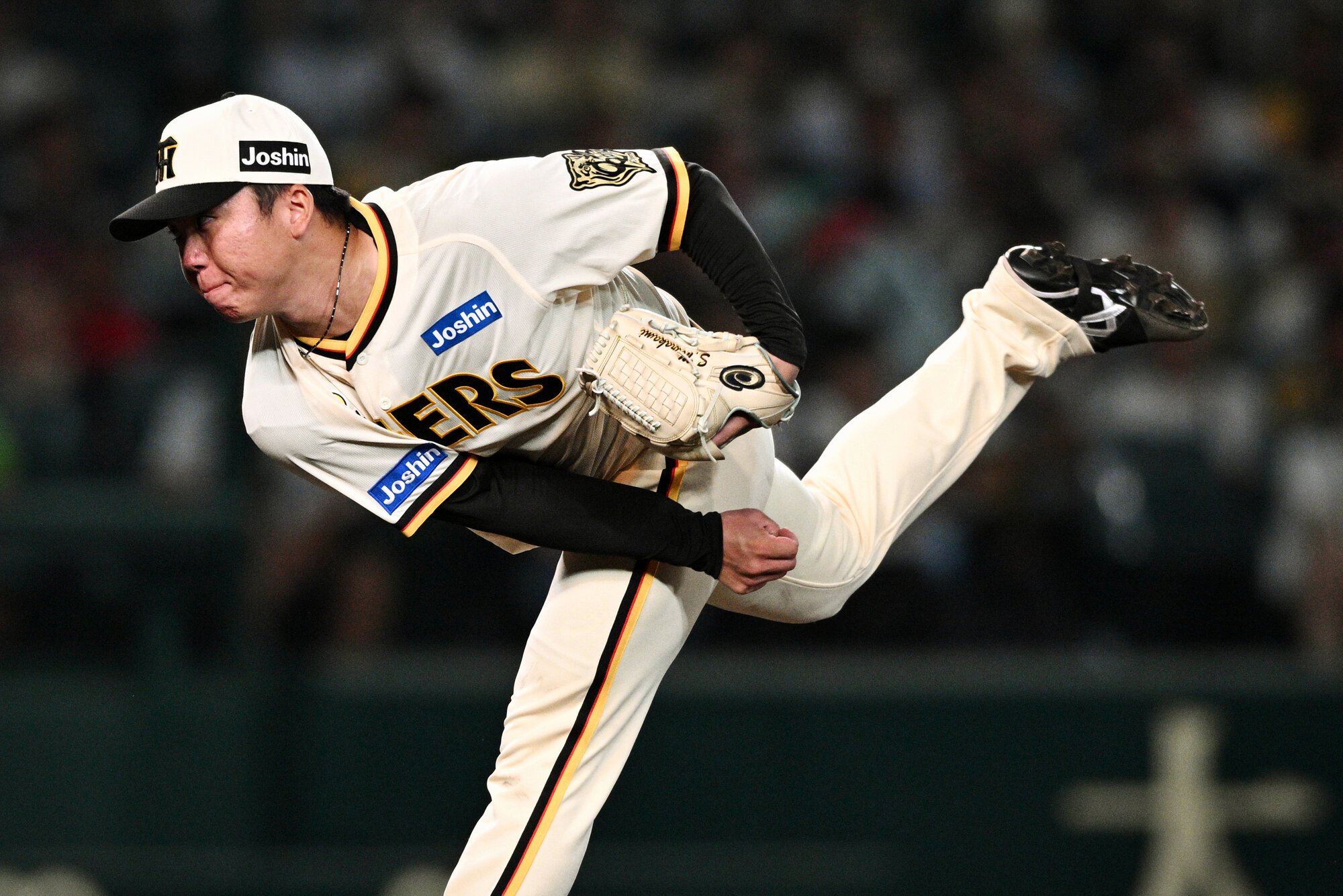 6回無失点で9勝目を挙げた阪神先発の村上頌樹=伊藤進之介撮影