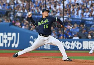 DeNA対ヤクルト　ヤクルト先発の中村優(撮影･滝沢徹郎)　