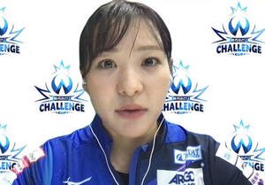 オンラインで取材に応じるロコ･ソラーレ吉田知(画像はスクリーンショット)