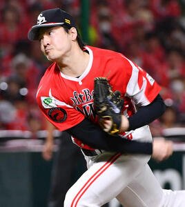 ソフトバンク対楽天　ソフトバンク先発の有原(撮影･岩下翔太)