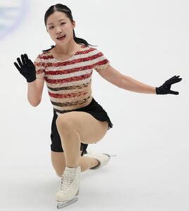 シニア女子SP　演技する中井亜美(撮影･清水貴仁)