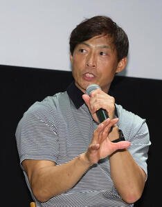 トークショーで今シーズンの阪神タイガースについて語る元阪神桧山進次郎氏(撮影･白石智彦)