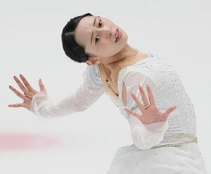女子フリー　演技する三宅咲綺(撮影･清水貴仁)