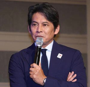 世界陸上イベントで話をするスペシャルアンバサダー織田裕二(撮影･増田悦実)