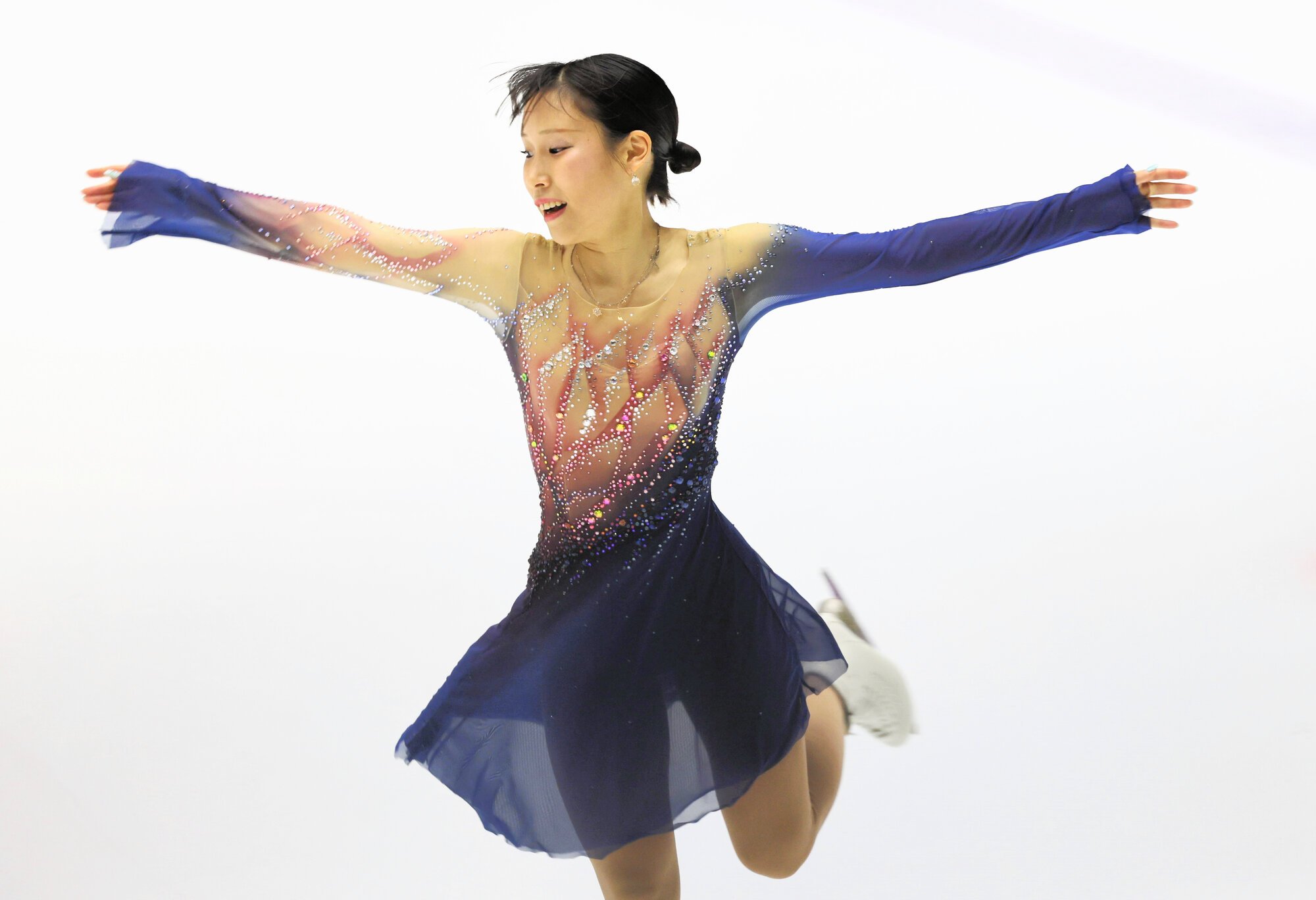 サマーカップでフリーの演技をする三原舞依=大津市、浅野有美撮影