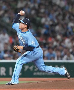 西武対ソフトバンク　西武先発の松本(撮影･足立雅史)