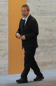 釜本邦茂さんの葬儀に参列した元G大阪の礒貝洋光氏(撮影･宮崎幸一)