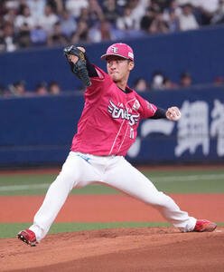 オリックス対楽天　1回裏、登板する楽天先発の古謝(撮影･森本幸一)