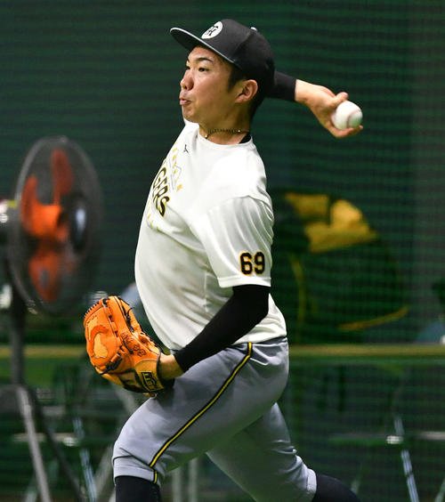 阪神石井大智(2025年8月11日撮影)