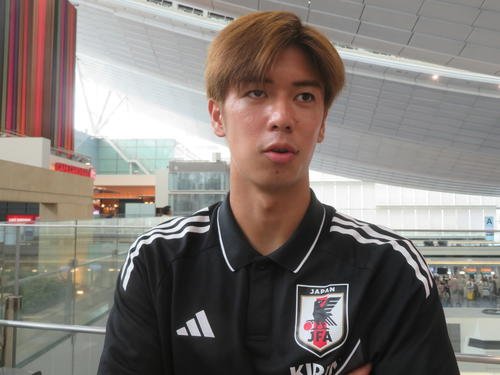 U－20W杯チリ大会に向けて出発したU－20日本代表の大関友翔(2025年9月撮影)