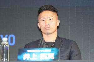｢Prime Video Boxing 14｣記者会見に臨む井上拓(撮影･宮地輝)