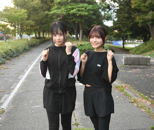 ｢一緒にマラソンを目指そうね｣と言ってくれた麗菜さん(右)と頑張ります！