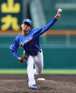 阪神対中日　中日先発の金丸(撮影･藤尾明華)