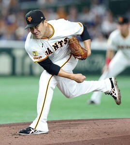 巨人対中日　力投する巨人先発の田中将(撮影･浅見桂子)