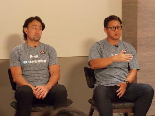 大正製薬のレジェンド対談企画で思いを語る大野均氏(左)と菊谷崇氏(撮影･松本航)