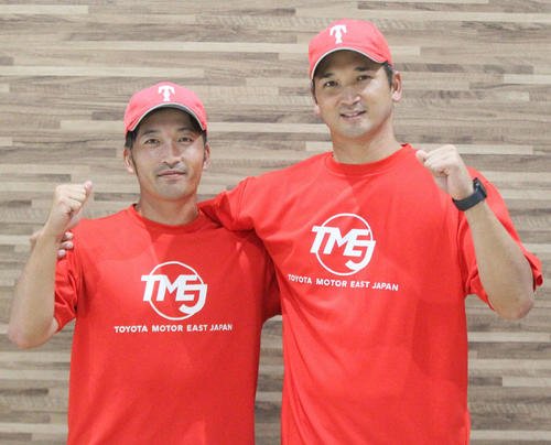 日本選手権東北予選に意気込むトヨタ自動車東日本･大谷監督(右)と中里(撮影･高橋香奈)