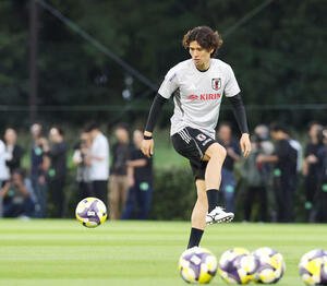 練習に臨む田中(撮影･宮地輝)