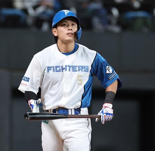 日本ハム紅白戦　2回裏白組1死、三振に終わる野村(撮影･黒川智章)