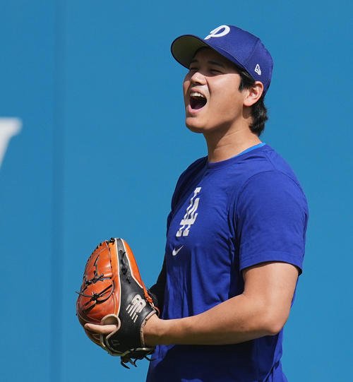 ドジャース大谷翔平(2025年10月9日撮影)