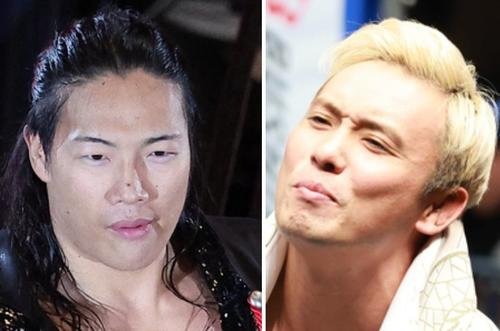 左から竹下幸之介とオカダ･カズチカ