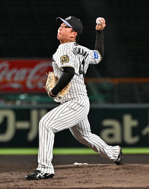 阪神村上頌樹(2025年10月13日撮影)