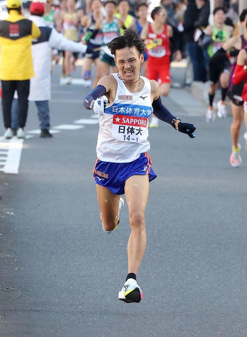 日体大の平島龍斗(2025年1月2日撮影)