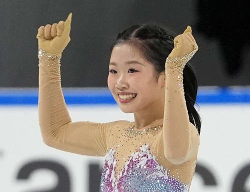 フリーの演技を披露する中井亜美(撮影･パオロ　ヌッチ)