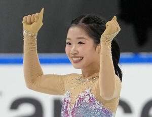 フリーの演技を披露する中井亜美(撮影･パオロ　ヌッチ)
