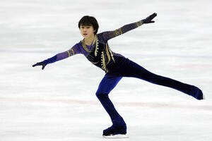 全日本ノービス選手権ノービスA男子で華麗な演技を披露する佐久間陸(撮影･宮地輝)