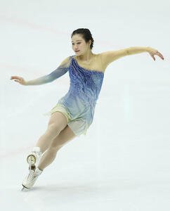 女子フリーで演技する河辺(撮影･前田充)
