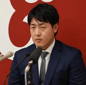 ポスティング申請での大リーグ挑戦を表明した巨人岡本(撮影･野上伸悟)