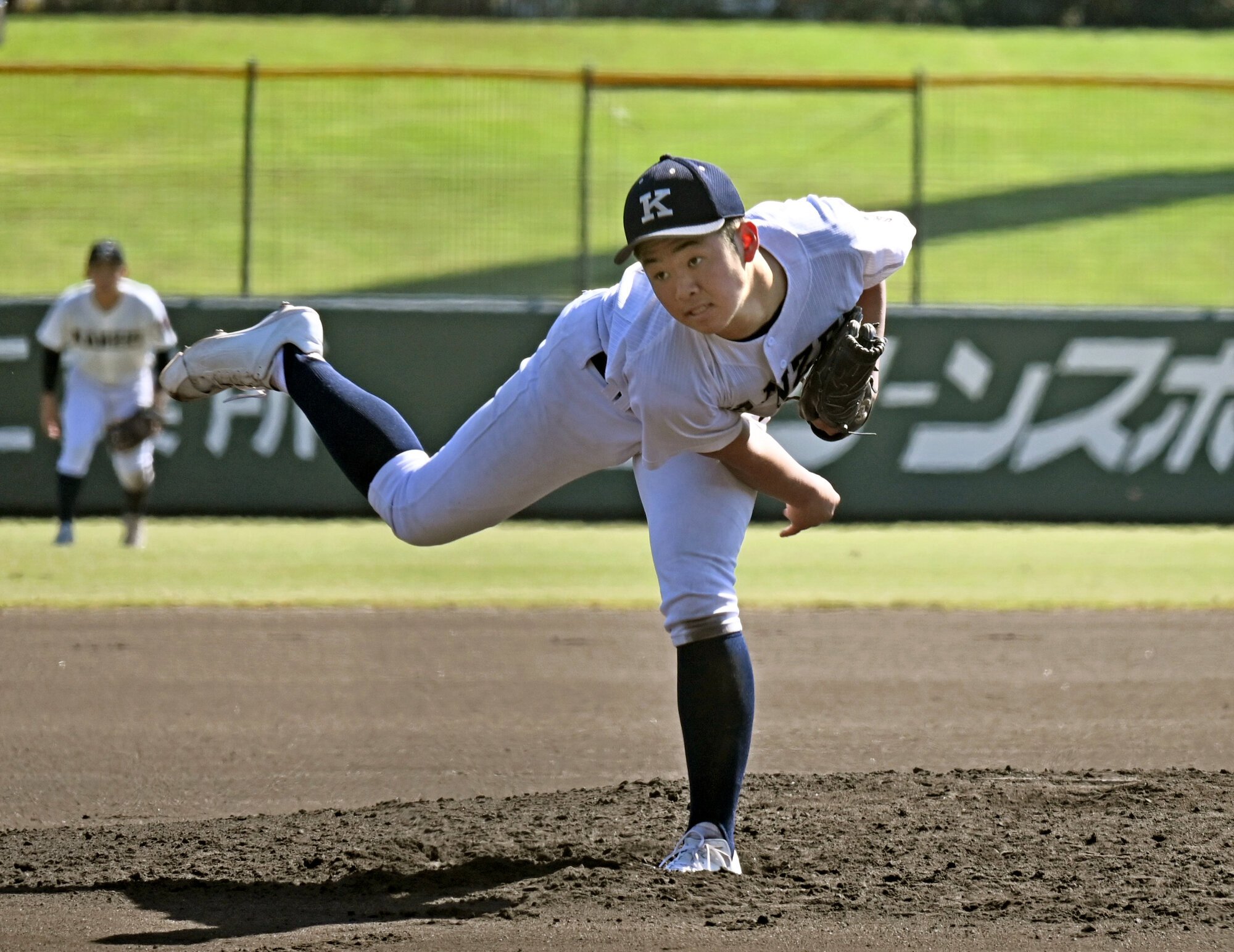 関西･杉野太一投手=2025年10月24日午後0時34分、山口マツダ西京、上山崎雅泰撮影