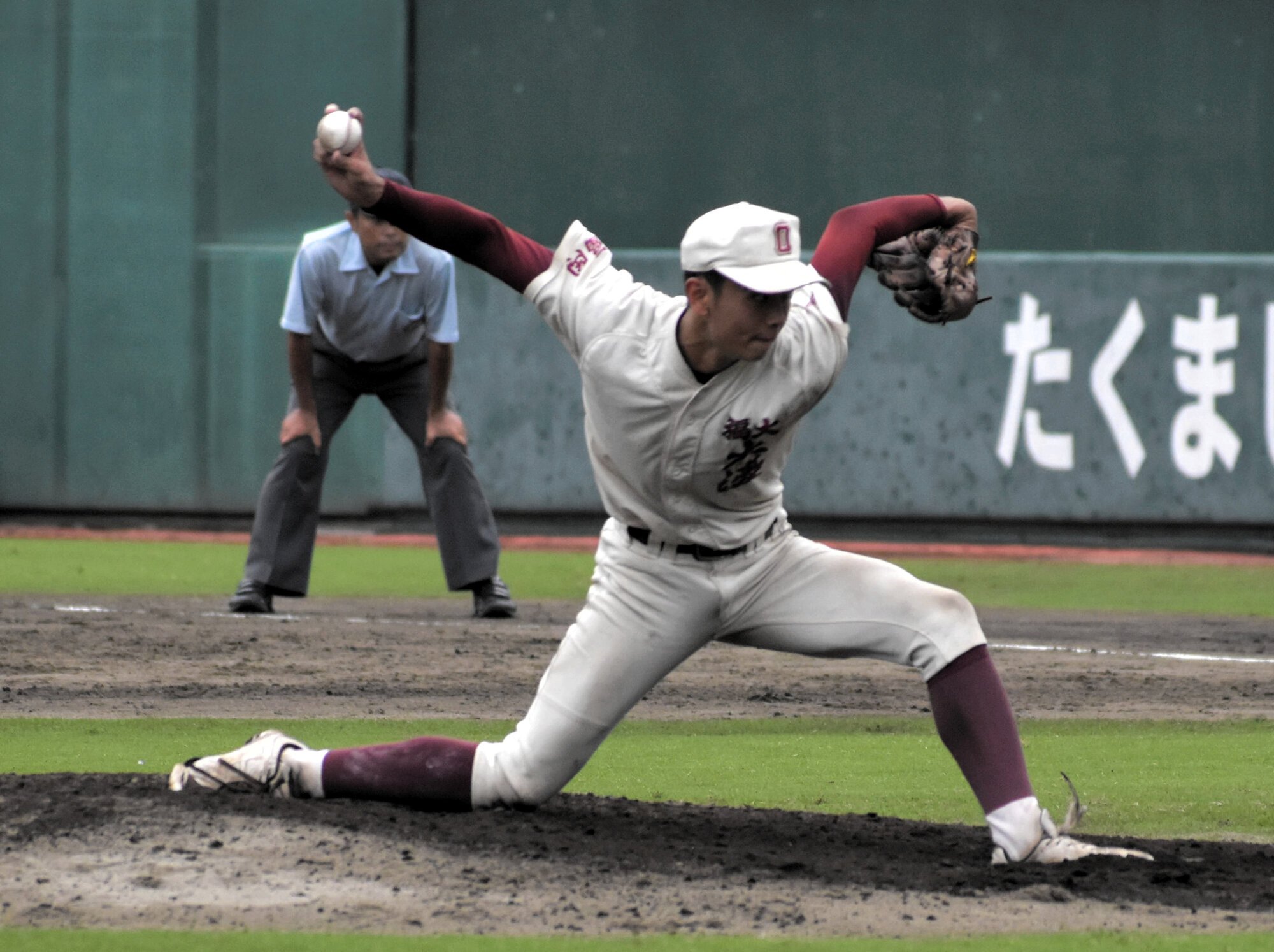 7回2失点で降板した福岡大大濠の波多江遼音投手