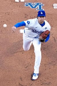 ブルージェイズ戦に先発したドジャース大谷翔平(AP)