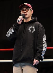 バンタム級転向を宣言した井岡(撮影･野上伸悟)