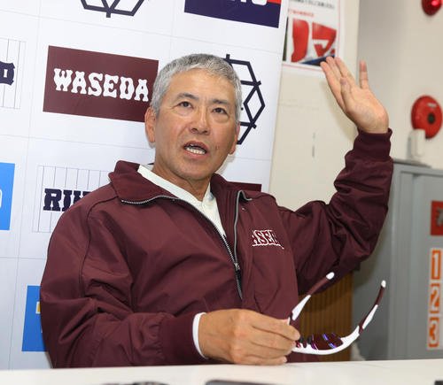 早大･小宮山監督(2025年10月5日撮影)　　