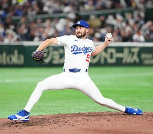 ドジャースのアレックス･ベシア(2025年3月15日撮影)