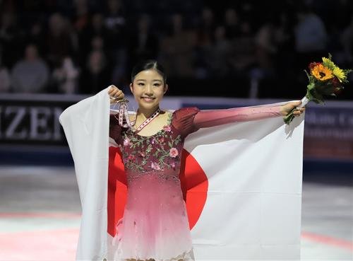 GPシリーズ第3戦スケートカナダ　女子で優勝した千葉(撮影･藤塚大輔)