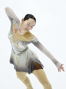 女子フリーで演技する大庭(撮影･前田充)