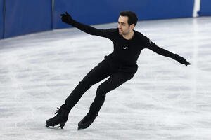 公式練習に臨むグアリノ･サバテ(撮影･前田充)